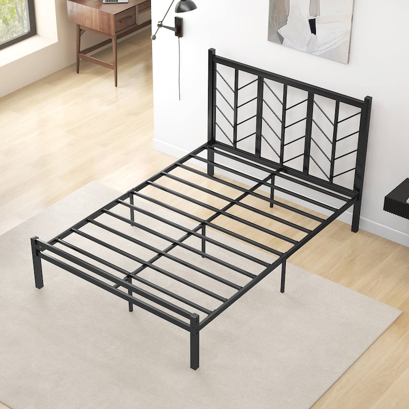 Costway Twin/Full/Queen Size Platform Bed with Headboard 11.5" Under