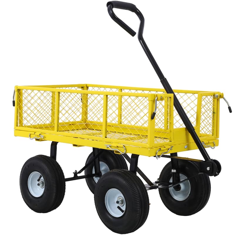Outdoor multifunction utility cart with 550 lbs capacity and 10-inch tires