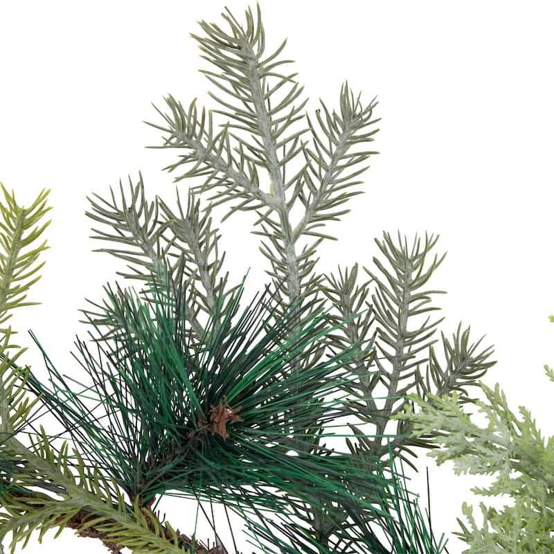 5' x 6" Pine Cone and Cedar Artificial Christmas Garland, Unlit