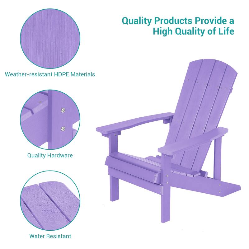 Bonosuki Weather-resistant Wood Outdoor Adirondack Chairs-Set of 4