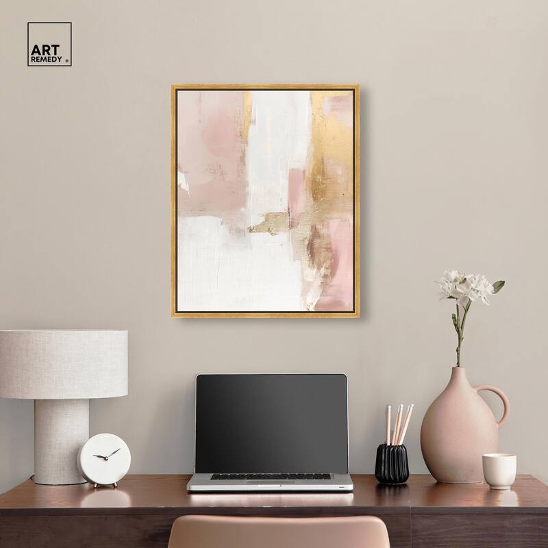 Blush Gold Shimmer I Canvas by Art Remedy