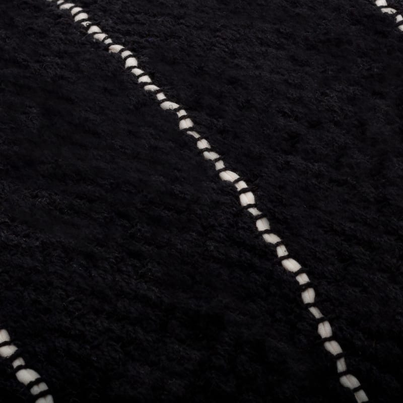 Madelyn Black and White Striped Modern Throw Pillow