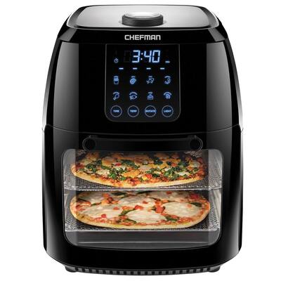 6.3-Qt 4-In-1 Digital Air Fryer+, Rotisserie, Dehydrator, Convection Oven, XL Family Size, 8 Touch Screen Presets