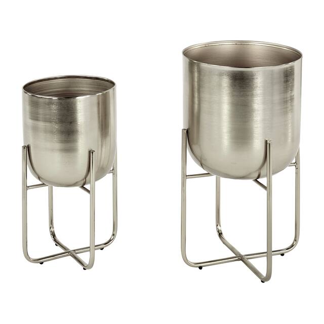 Iron Glam Contemporary Planter (Set of 2) - S/2 16", 13"H