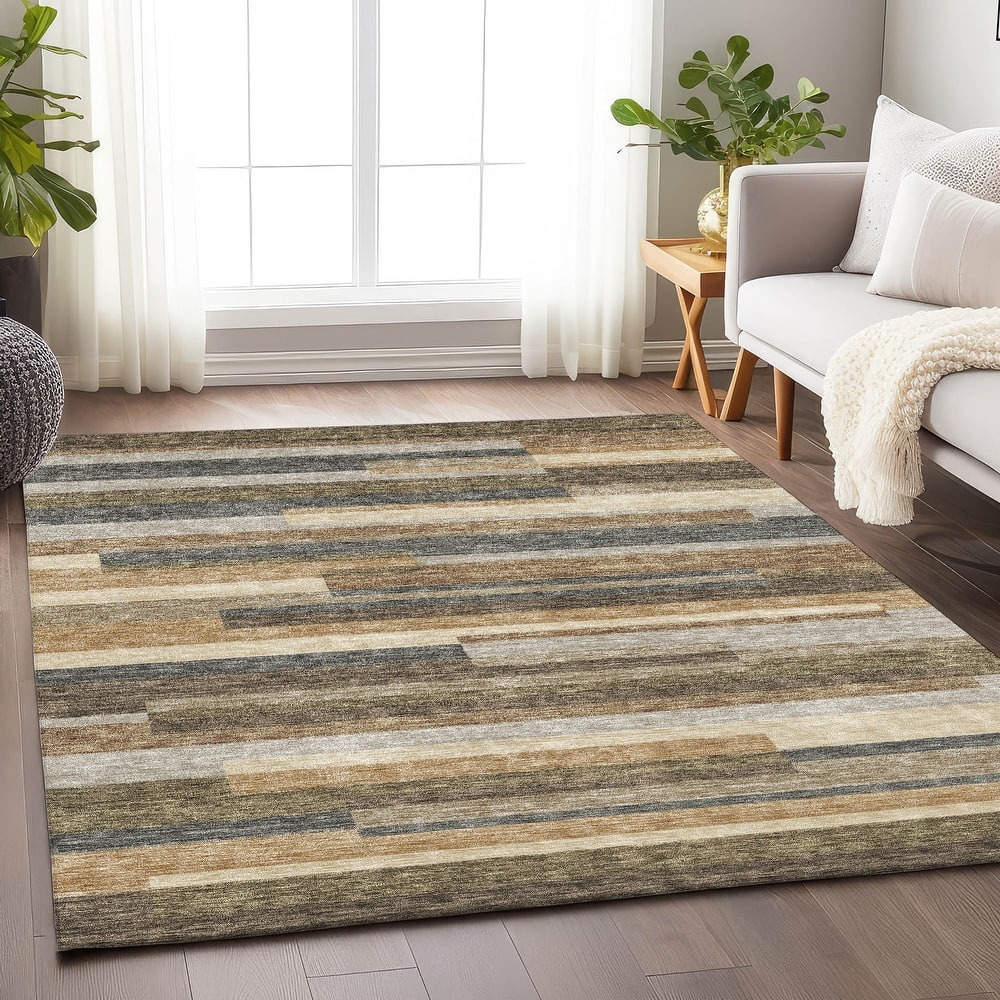 Premium Washable Super Soft Stripes Stacked Mayfield Rug
