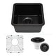 preview thumbnail 20 of 44, 15" x 15" Quartz Single Bowl Drop-In Granite Composite Sink - 15"x15"
