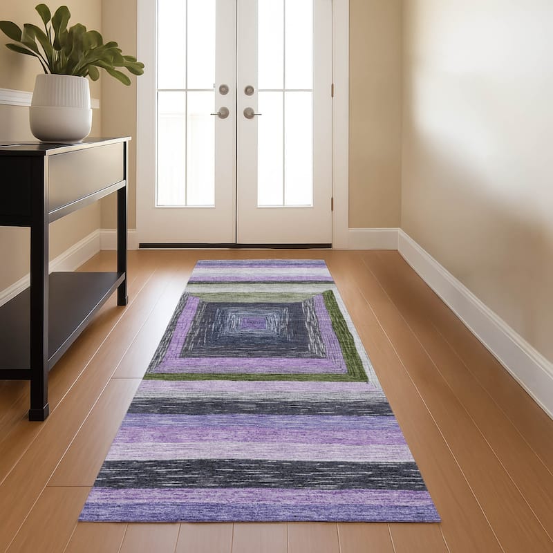 Premium Washable Super Soft Modern Dimensions Mayfield Rug - Lavender - 2'3" x 7'6"