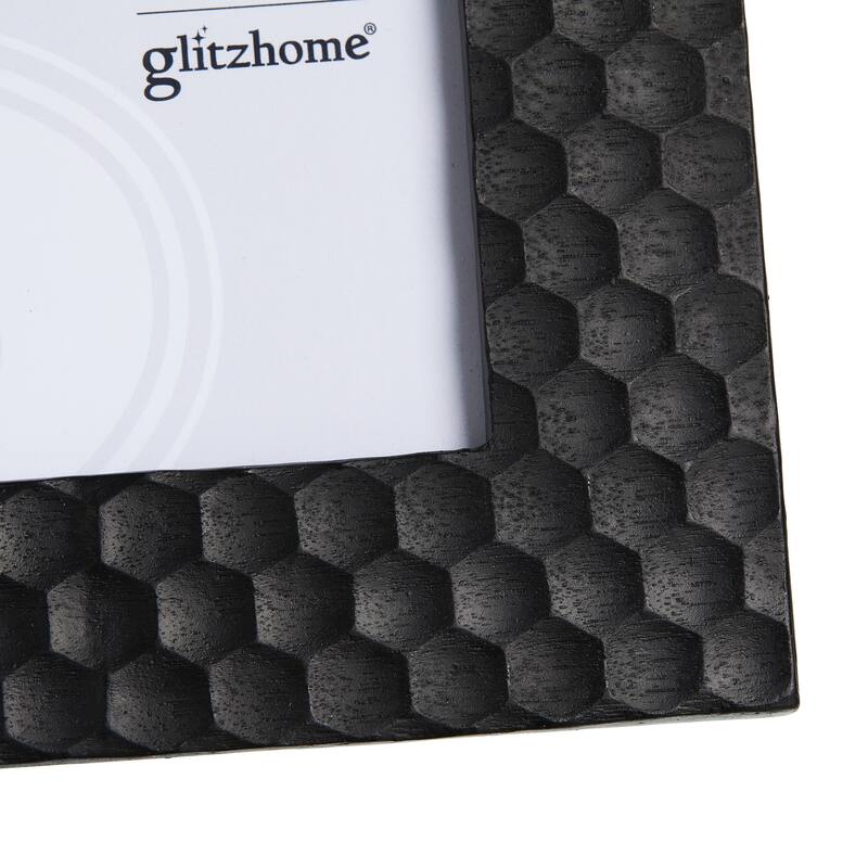 Glitzhome Set of 2 Xmas Honeycomb Resin Wall Tabletop Picture Frames-4x6,5x7