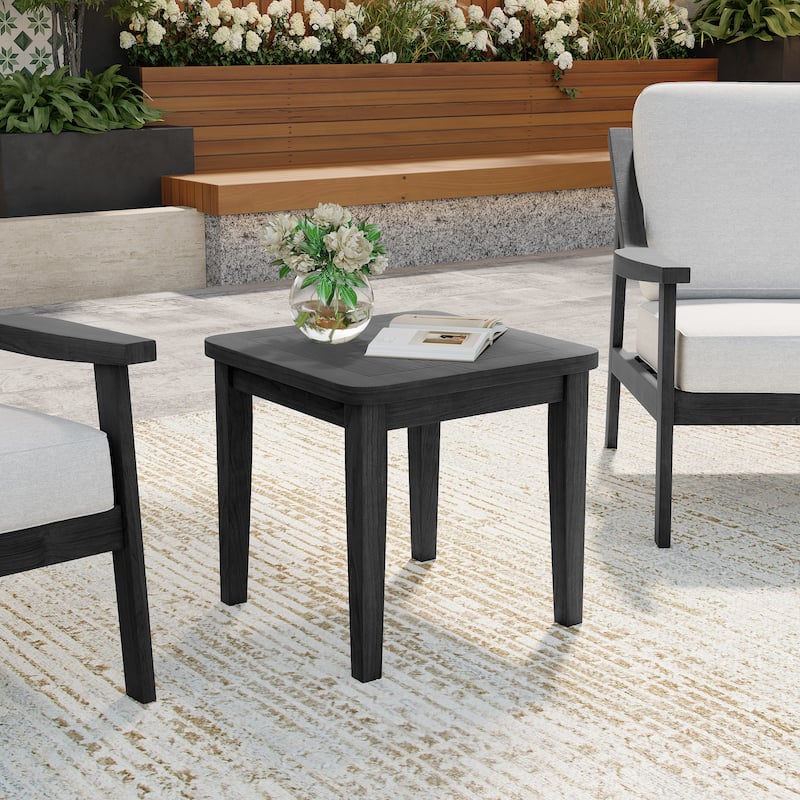 All Weather Outdoor Wood Side Table - Black