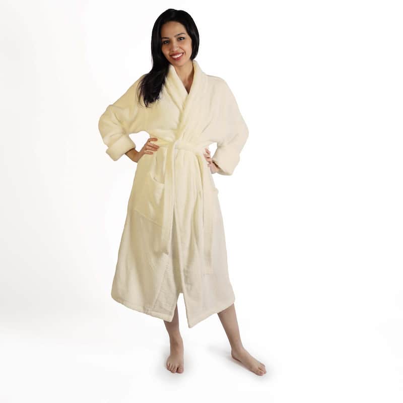 Superior Women's Turkish Cotton Ultra-Soft Absorbent Long Bathrobe - S/MD - Cream