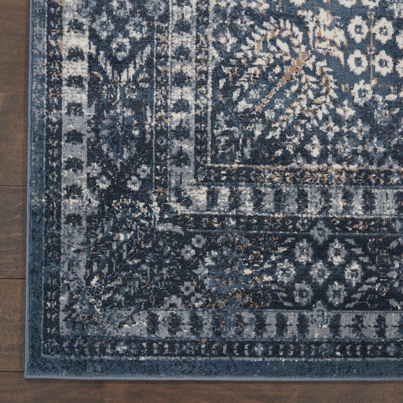 Malta Vintage Oriental Bordered Medallion Area Rug