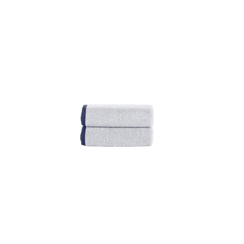Brooks Brothers Contrast Frame 2 pcs Wash Towels - Silver