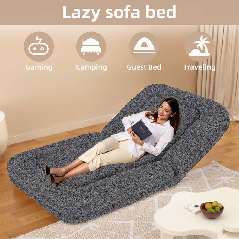 Sleek Modern Design Folding Sofa Chair with 5 Adjustable Positions for Gaming,Meditation,and Relaxation