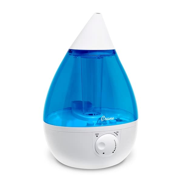 slide 2 of 38, Crane 1.0 Gal. Drop Cool Mist Humidifier for Rooms up to 500 sq. ft. - 1 Gallon Blue/White