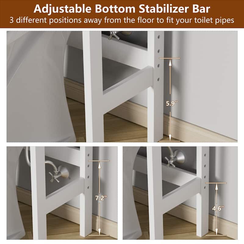 VEIKOUS Bathroom Over The Toilet Storage Cabinet Organizer With Doors and Shelves