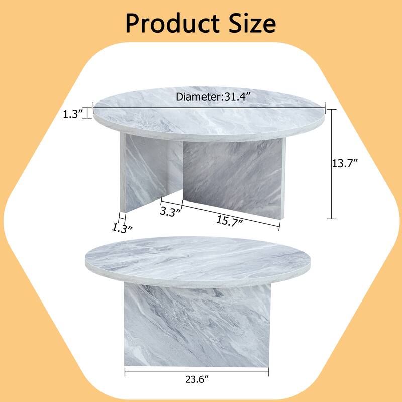 Round Coffee Table Center Table Side Table, White Tea Table Accent Table Dining Table End Table Sofa Table