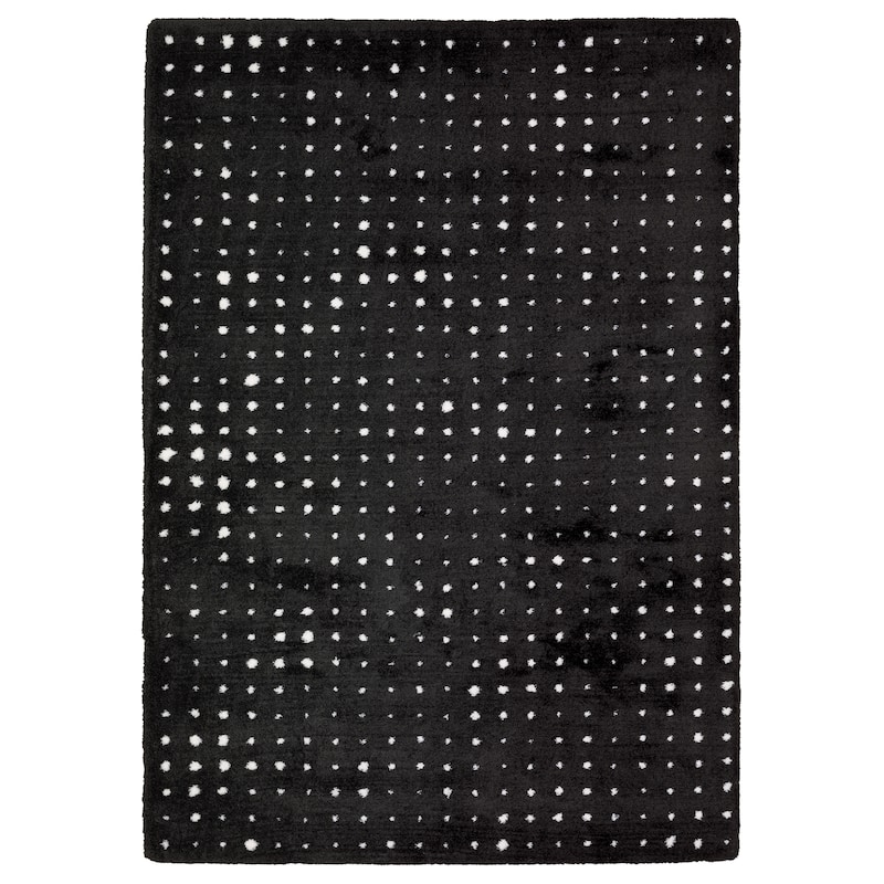 Style Haven Genoa Geometric Dots Area Rug - Black/ Ivory - 2' 3" x 7' 6" - Runner