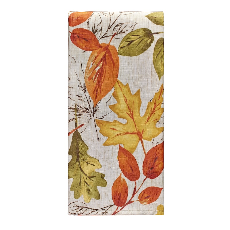 Autumn Leaves Fall Printed Napkins, Set of 8 - 17"x17"