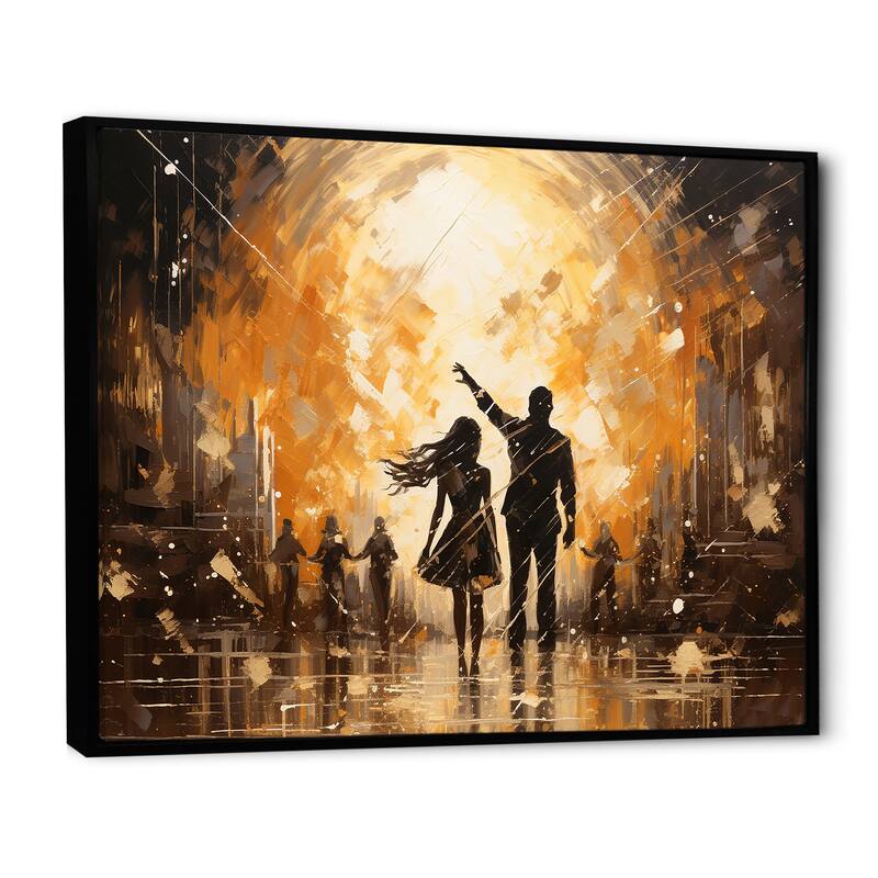 Designart "Disco Dazzle Dancer Complicity" Dance Framed Canvas Prints