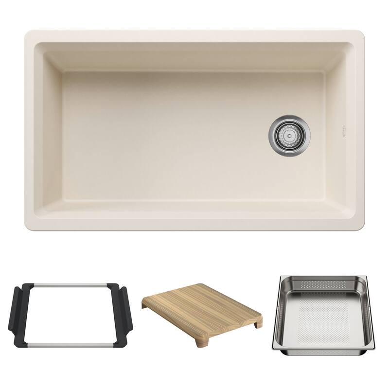 Blanco 443314 Inteos 33" Undermount Single Basin Granite Composite - Soft White