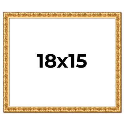 18x15 Frame Gold Real Wood Picture Frame Width 1 inches | Interior
