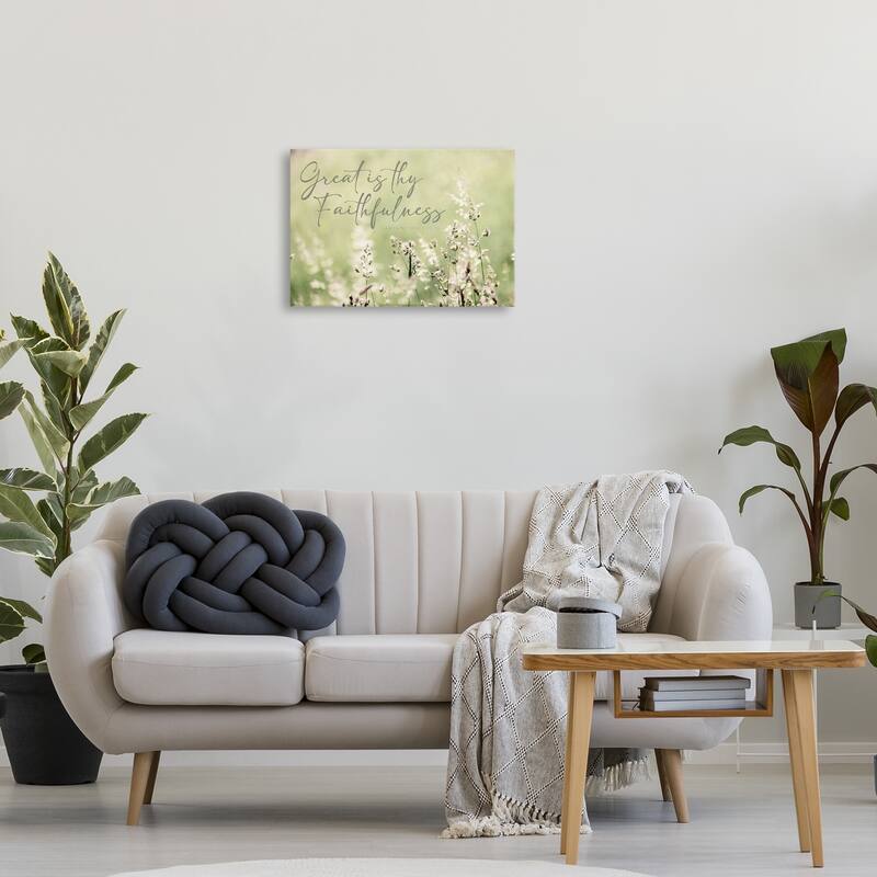 Stupell Spiritual Faithfulness with Florals Canvas Wall Art Design By Erin Marie