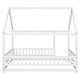preview thumbnail 23 of 24, Full Wood Size Floor Bed with Frame, Platform Bed with Guardrails,House Roof