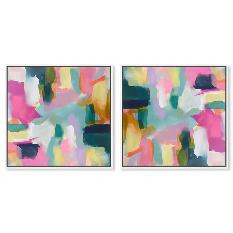 Pastel Poppies Canvas by Art Remedy - 30" x 24" - Silver