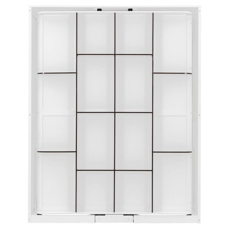 Rotating Queen Murphy Bed with Hidden Storage, Space-Saving Wall Bed for Home Office