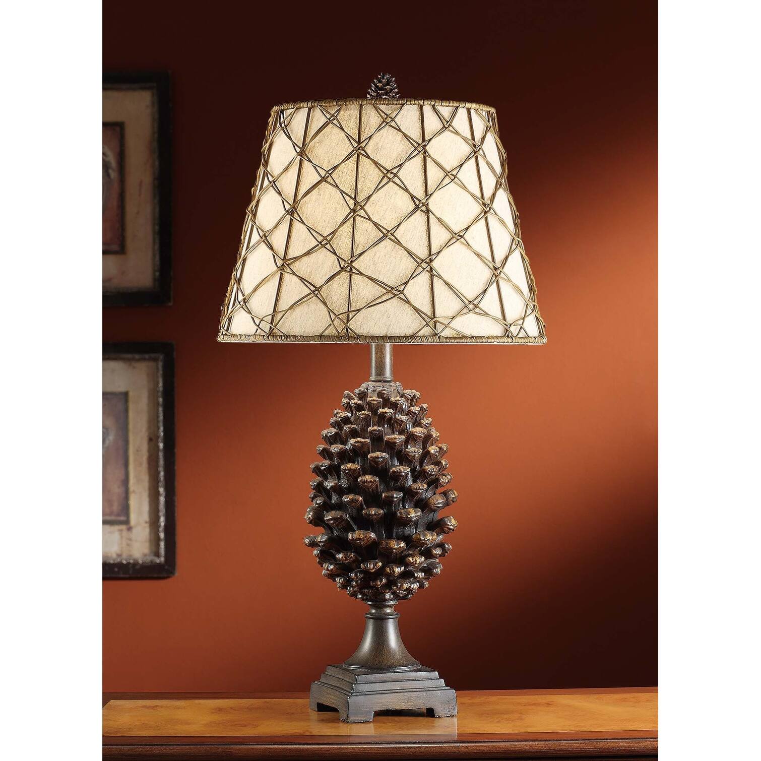 Pine Bluff Natural Pinecone 30-inch Table Lamp - Set of 2 - 15x15x30