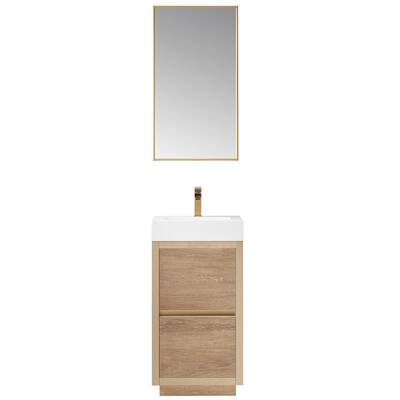 Huesca 18" Single Sink Bath Vanity with White Sink Top and Mirror