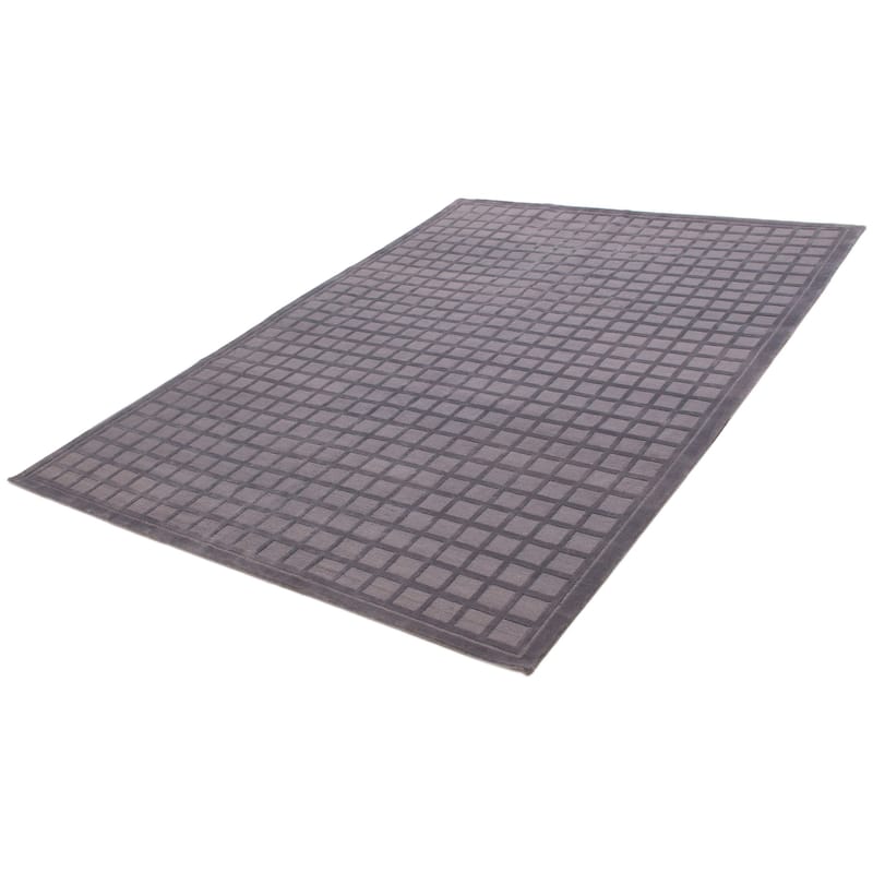 ECARPETGALLERY Hand-knotted Kathmandu Grey Wool Rug - 8'0 x 10'0