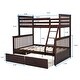preview thumbnail 20 of 57, Twin over Full Wood Bunk Bed with Storage Drawers, Ladder and Safety Guard Rails