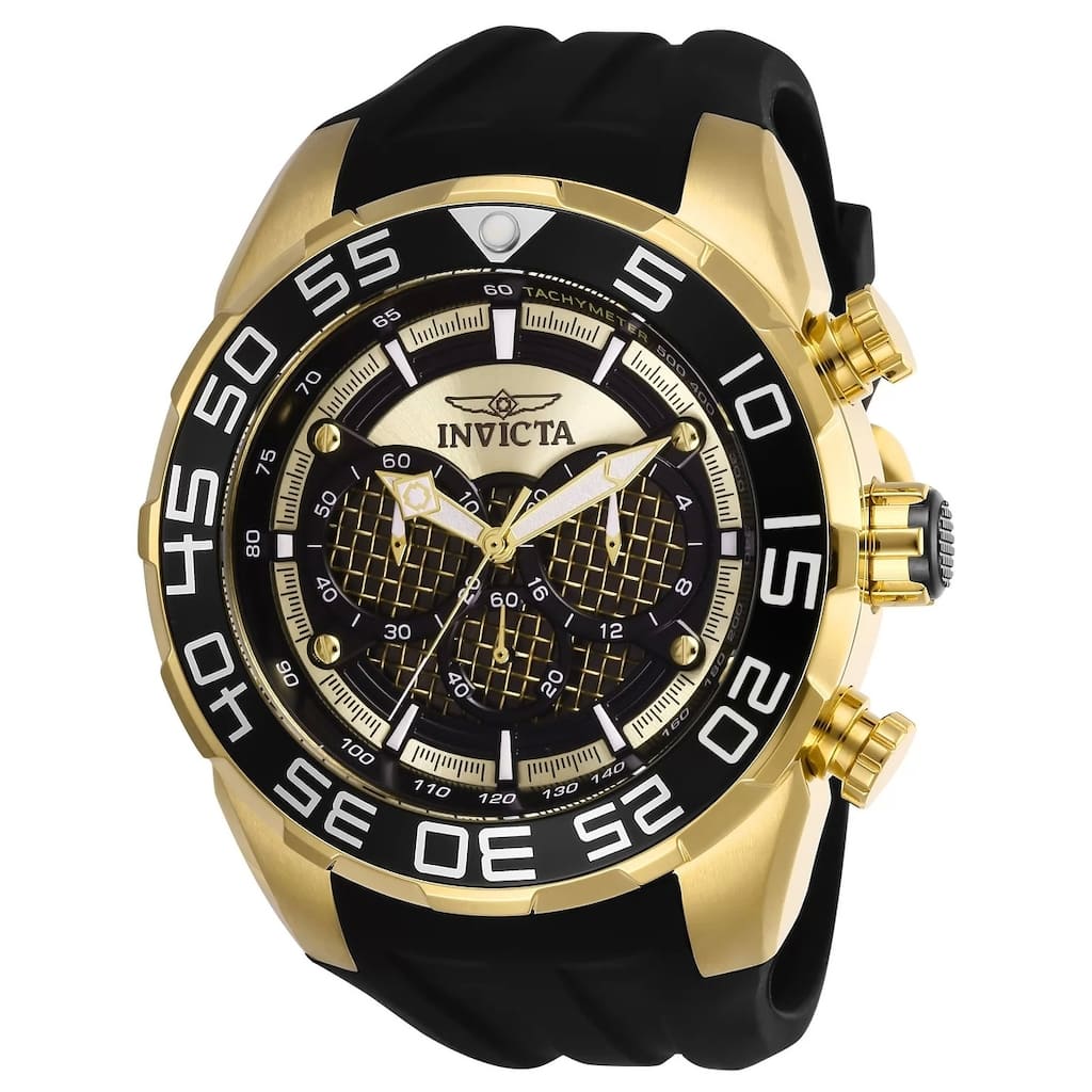 Invicta Men's 26301 Speedway Quartz Multifunction Black, Gold Dial Watch - Black