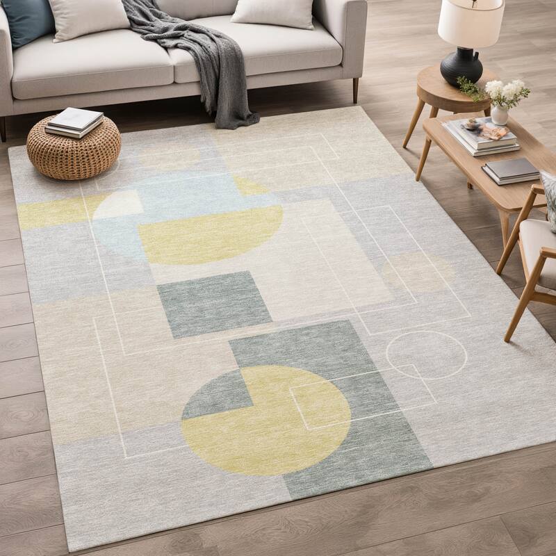 Machine Washable Indoor/ Outdoor Modern Filly Chantille Rug