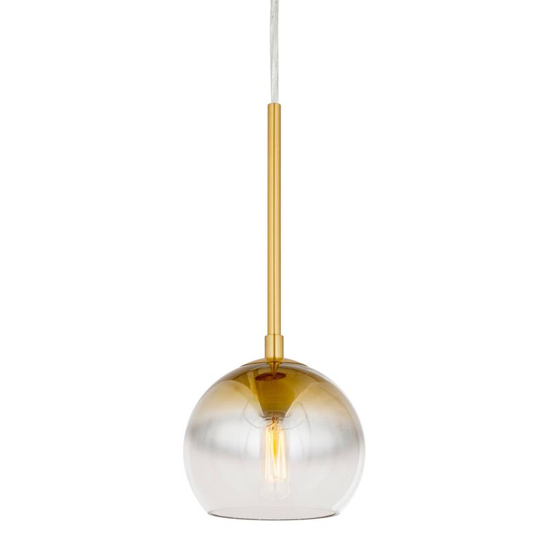 Callisto 1-Light Pendant with Soft Gold Ombre Globe Glass Shade - Soft Gold