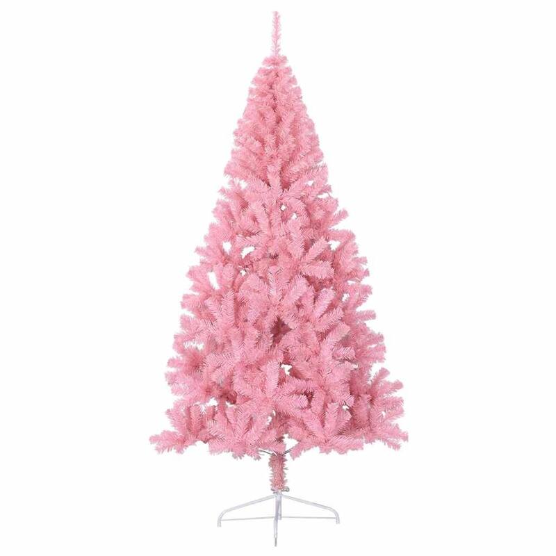 vidaXL Artificial Pre-lit Christmas Tree Pink in PVC - 59.06 in