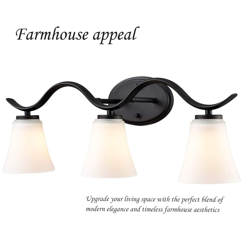 Amare Modern Bathroom Vanity Light Fixture 3-Light Milk Glass - On Sale ...