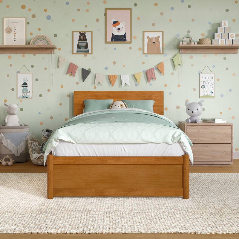 Wesley Platform Bed with Panel Footboard and Storage Drawers