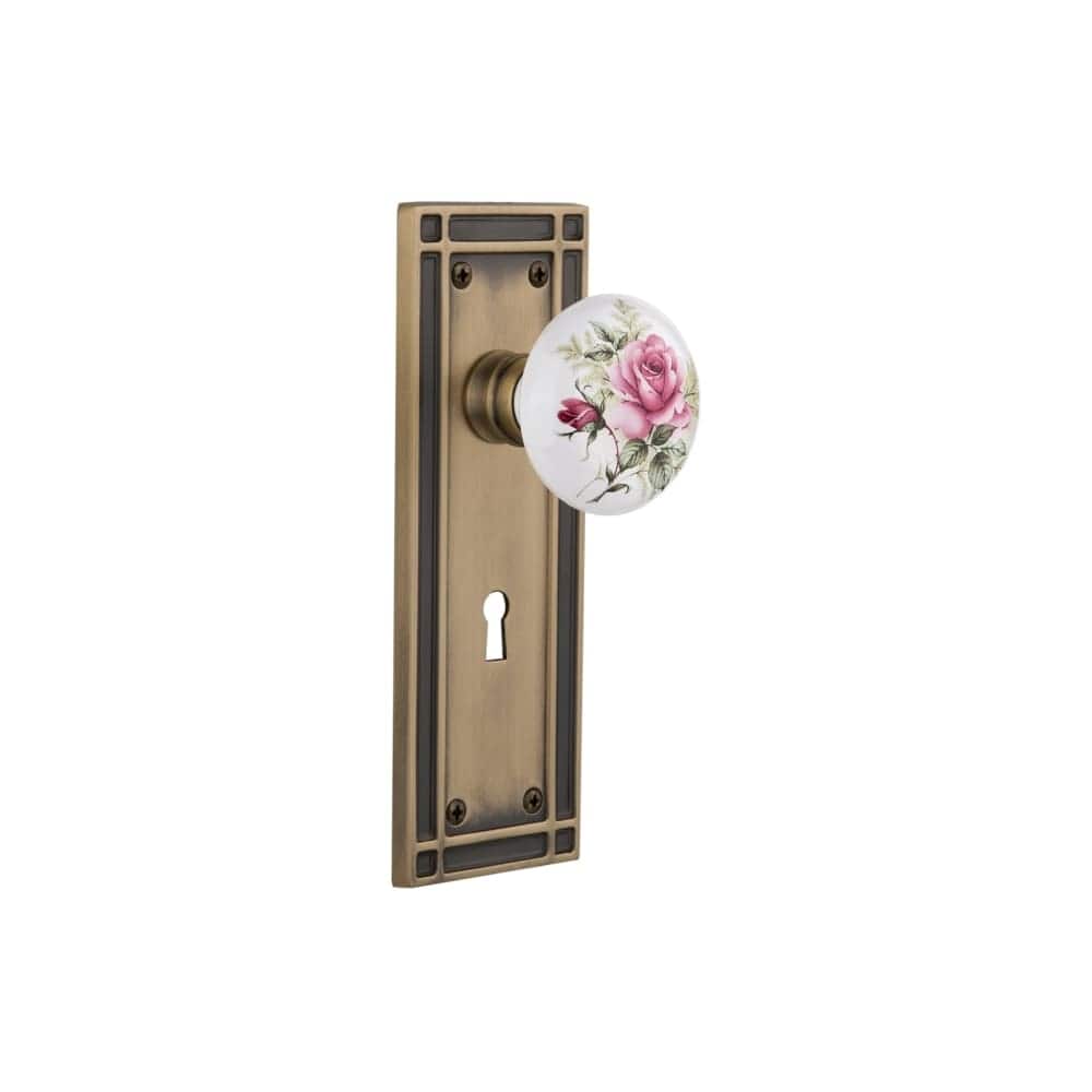 Nostalgic Warehouse Rose Porcelain Solid Brass Single Dummy Door Knob