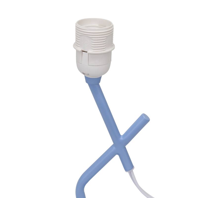 Abstract Angular Table Lamp with Drum Shade - 17" - Blue