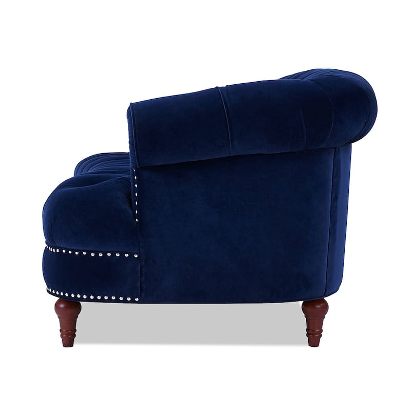 La Rosa 84" Mid-Century Modern Velvet Upholstered Chesterfield Tufted Sofa