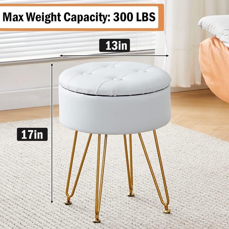 Storage Round Ottoman Multifunctional