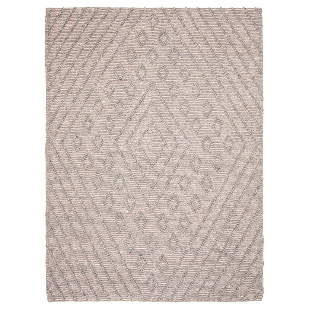 ECARPETGALLERY Braid weave Sienna Grey Wool Rug - 6'1 x 8'5