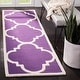 preview thumbnail 70 of 86, SAFAVIEH Handmade Cambridge Rosy Modern Moroccan Wool Rug 2'6" x 10' Runner - Purple/Ivory