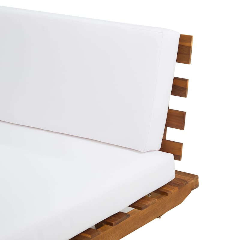 Roomfitters 2-Seater Sofa Left/Right Side with Acacia Wood Frame and Cushions
