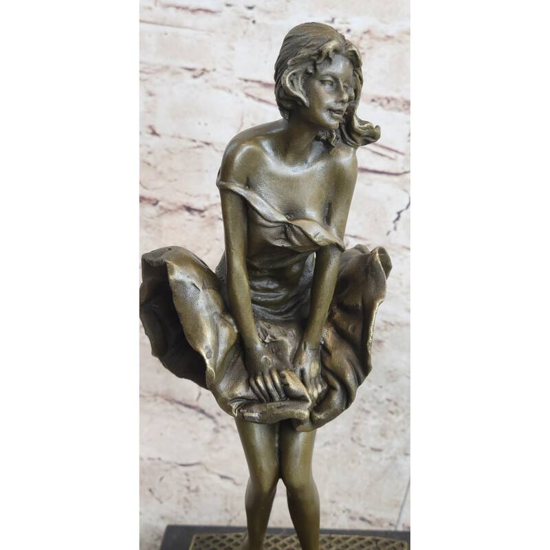 Art Deco Hand Made Original Marylin Monroe Seven Year Itch Solid Bronze Sculpture Figurine