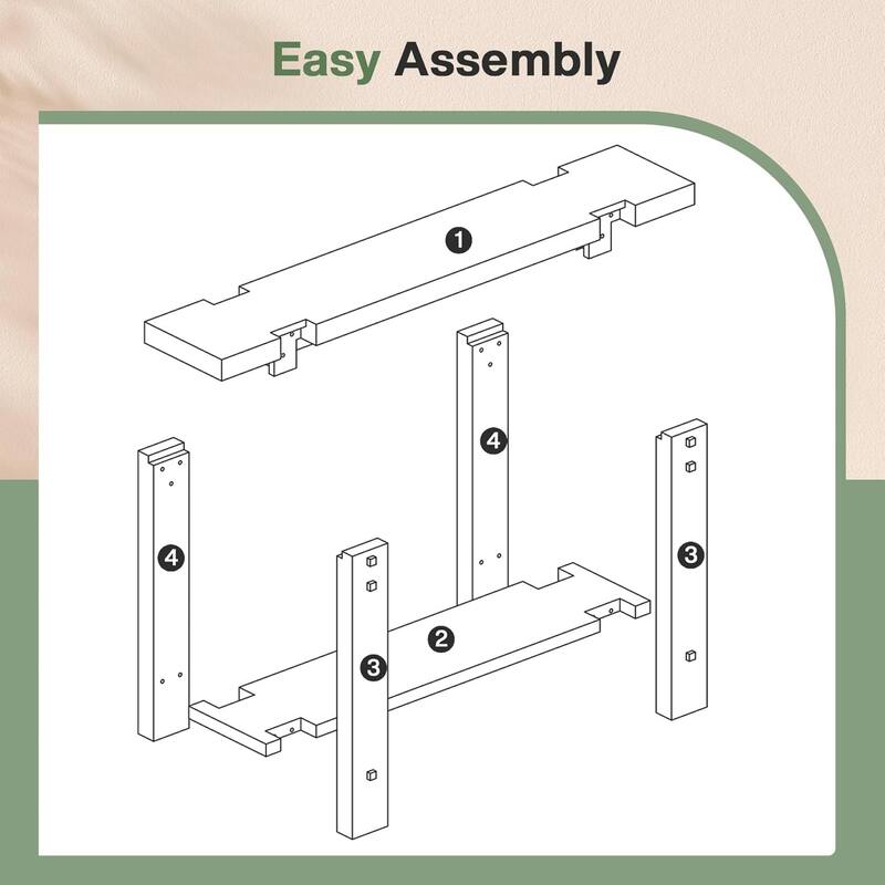 63" Solid Wood Console Table, Farmhouse 2-Tier Entryway Sofa Table for Living Room, Hallway, Easy Assembly