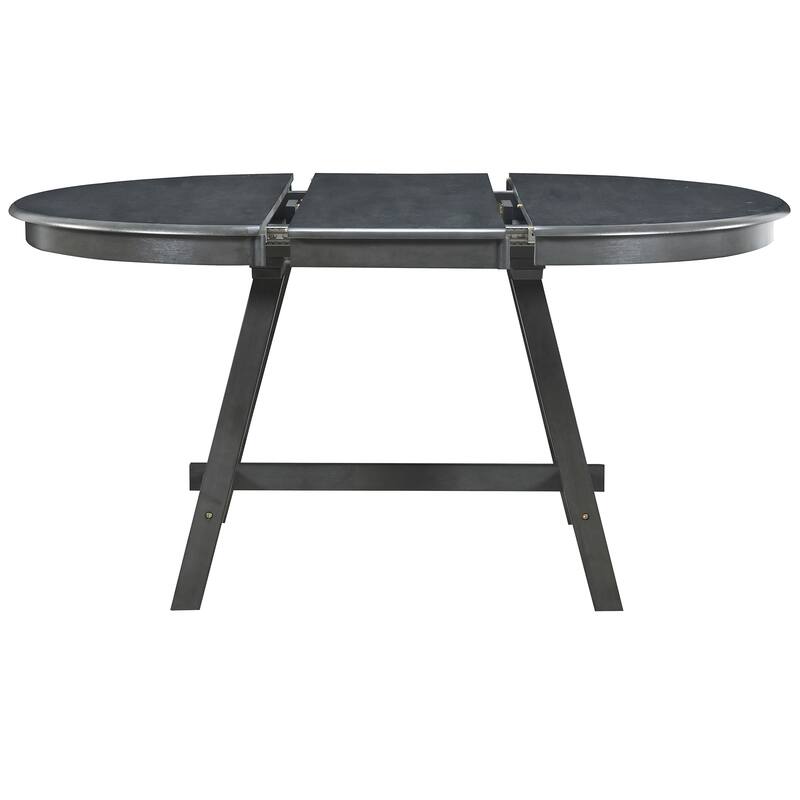 Wood Dining Table Extends From 41.4 " to 56.6", Round Dining Table with Hidden Flip Leaves, Kitchen Table with Rubber Wood Legs