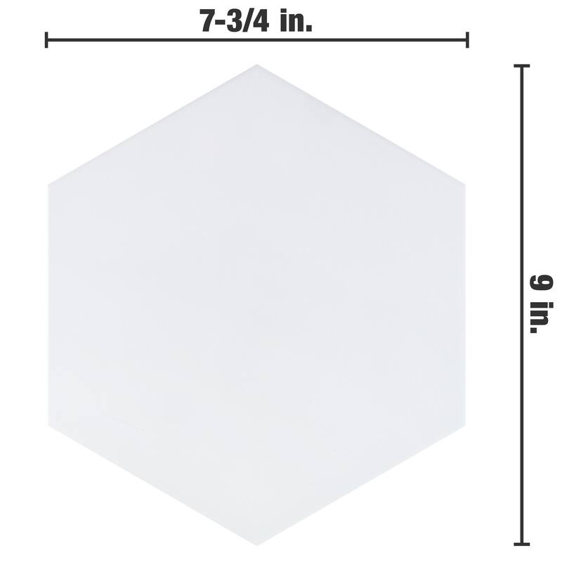 Merola Tile Horizon Hex Blanco 7-3/4" x 9" Porcelain Floor and Wall Tile